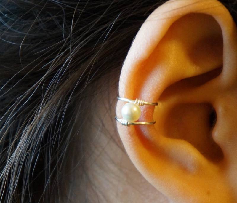 8 Keine Piercing Perle Ohrmanschette.minimalist Ohrmanschette. Sterling Silber, Gold Fill, Rosegold Fill von ForYourEar