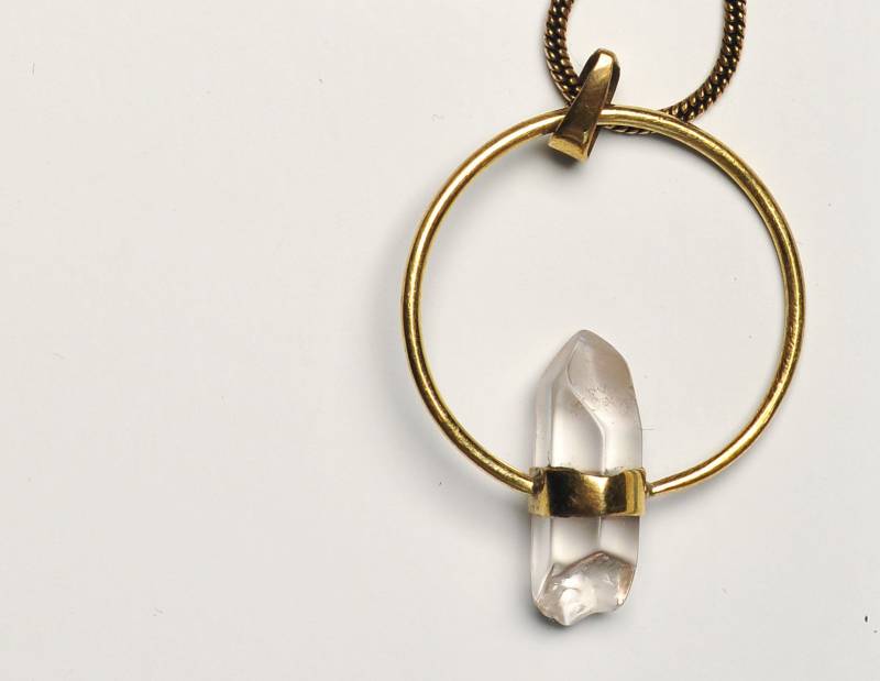 Hoop Anhänger, Kreis Anhänger Halskette, Kristall 18-Zoll-Halskette, Messing Halskette Kette Hoop Anhänger, Kreis Anhänger Halskette, Kristall 18-Zoll-Halskette, Messing Halskette Kette von ForageDesign