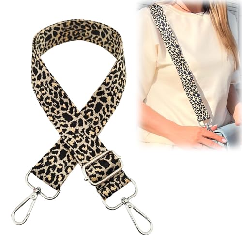 Leopard Breiter Taschengurt Verstellbarer 3.8cm Schultergurt, Taschen Gurte zum Wechseln Längenverstellbarer Schultergurt für Tasche Damen, Taschengurte Umhängetasche für Mädchen DIY Zubehör von Forbabe