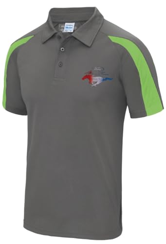 Ford Mustang Contrast RWB Lässiges Polyester-Poloshirt von Ford Motor Company