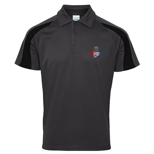 Ford Mustang Contrast RWB Lässiges Polyester-Poloshirt von Ford Motor Company