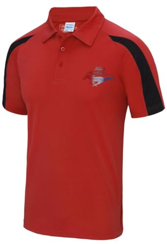 Ford Mustang Contrast RWB Lässiges Polyester-Poloshirt von Ford Motor Company