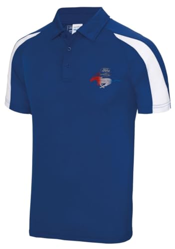 Ford Mustang Contrast RWB Lässiges Polyester-Poloshirt von Ford Motor Company