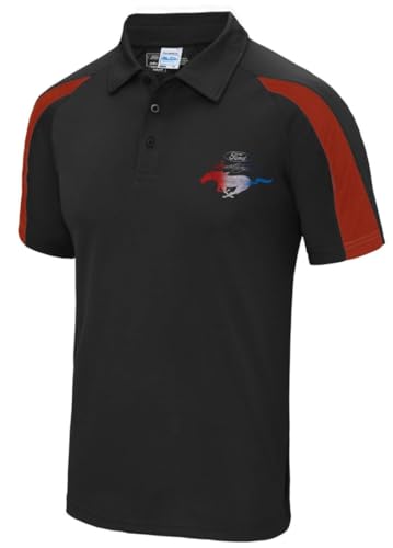 Ford Mustang Contrast RWB Lässiges Polyester-Poloshirt von Ford Motor Company