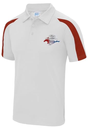 Ford Mustang Contrast RWB Lässiges Polyester-Poloshirt von Ford Motor Company