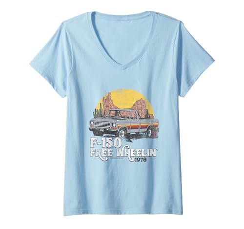 Damen Ford Trucks F150 Desert Ride T-Shirt mit V-Ausschnitt Damen Ford Trucks F150 Desert Ride T-Shirt mit V-Ausschnitt von Ford Trucks