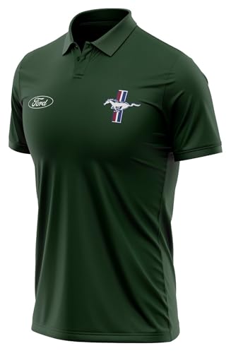 Ford Mustang Classic Tribar Lässiges Polyester-Poloshirt von Ford