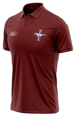 Ford Mustang Classic Tribar Lässiges Polyester-Poloshirt von Ford