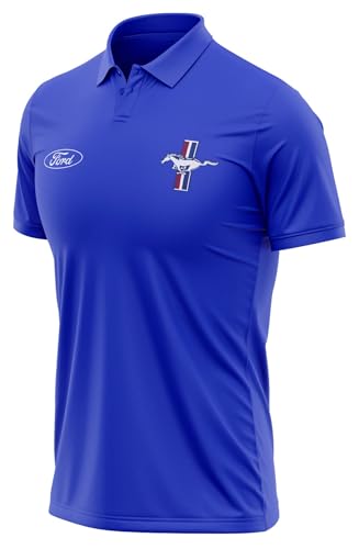 Ford Mustang Classic Tribar Lässiges Polyester-Poloshirt von Ford