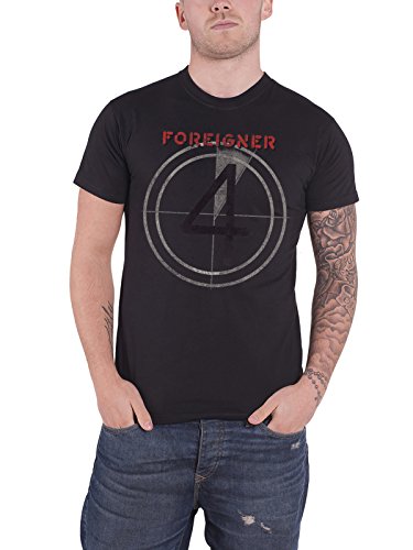 Foreigner T Shirt Distressed 4 Album Cover offiziell Herren Nue Charcoal Grau M von Foreigner