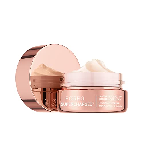 FOREO SUPERCHARGED HA+PGA Intensive Feuchtigkeitscreme mit 3x Wirkung – Anti-Falten-Gesichtscreme – Hyaluronsäure & Squalan – Vitamin E -Vegan Kosmetik – Gesichtscreme Damen und Manner – 15 ml von Foreo