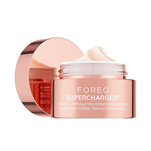 FOREO SUPERCHARGED HA+PGA Intensive Feuchtigkeitscreme mit 3x Wirkung – Anti-Falten-Gesichtscreme – Hyaluronsäure & Squalan – Vitamin E -Vegan Kosmetik – Gesichtscreme Damen und Manner – 50 ml von Foreo