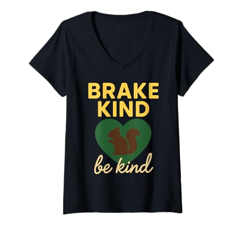 Damen Lustiger Tierliebhaber Eichhörnchen Humor Wildlife Rescue Nature T-Shirt mit V-Ausschnitt von Forest Animal Road Trip Suburban Wildlife Cute