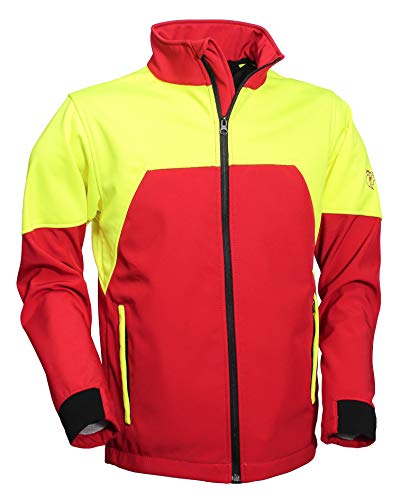 Forest Fighter "Start-Up Forstjacke by Francital - Forst-Softshelljacke - Waldjacke - Arbeitsjacke rot-gelb oder schwarz-gelb (3XL, Rot) von Forest Fighter