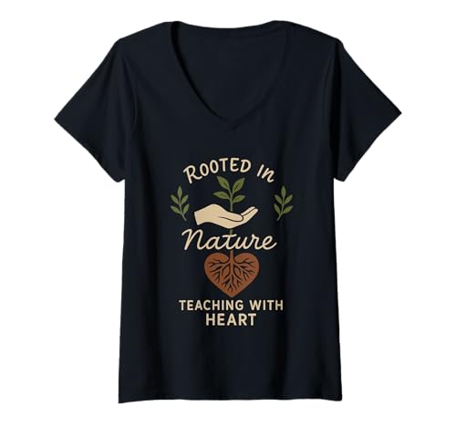 Damen Waldschullehrer Outdoor Naturpädagoge Wild Learning T-Shirt mit V-Ausschnitt Damen Waldschullehrer Outdoor Naturpädagoge Wild Learning T-Shirt mit V-Ausschnitt von Forest Kindergarten Eco Education Alternative
