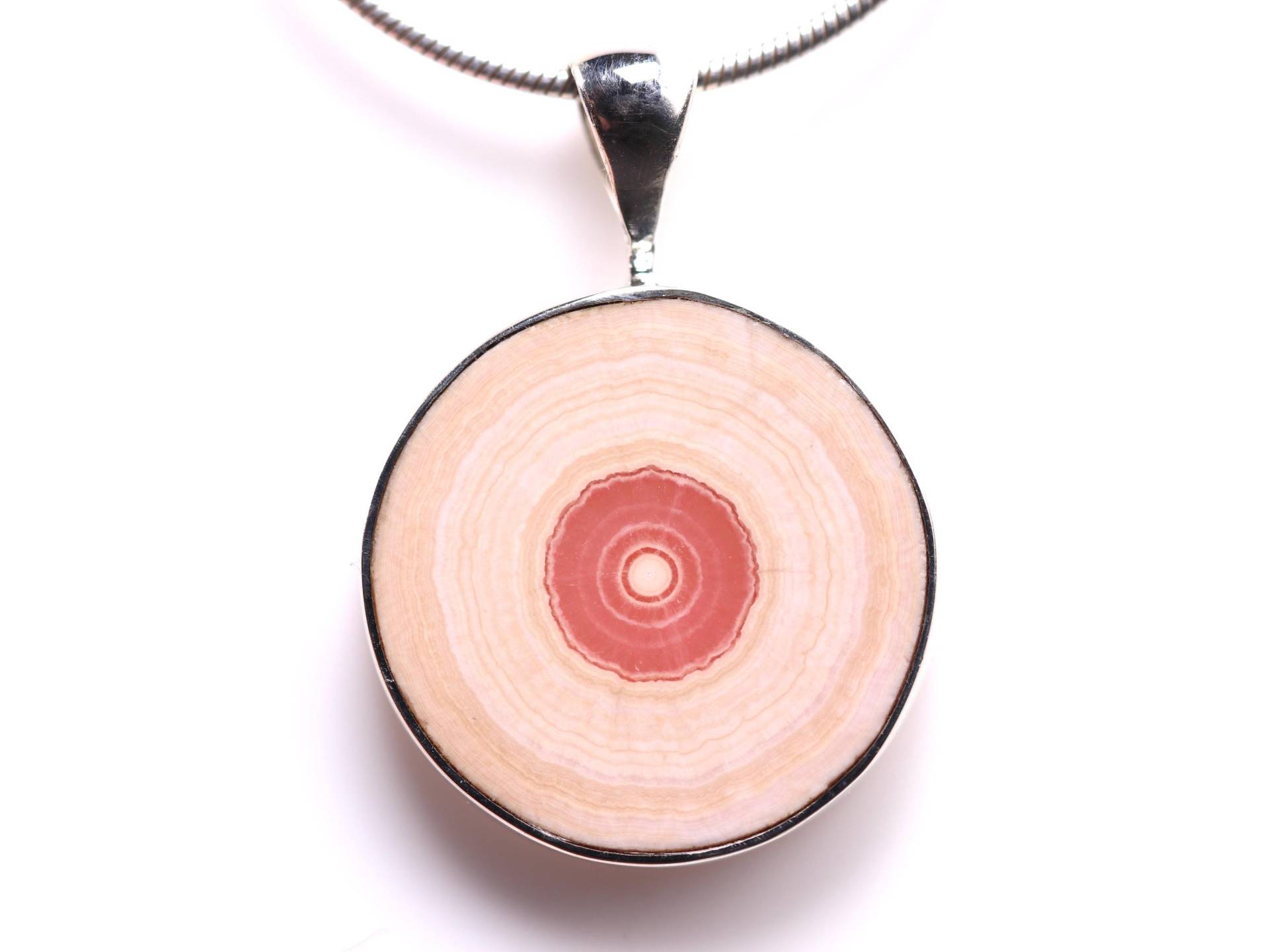 Rhodochrosit Anhänger - Einzigartiger Sterling Silber Stalaktit Poliert Scheibe Halskette Rhodochrosit Anhänger - Einzigartiger Sterling Silber Stalaktit Poliert Scheibe Halskette von ForestCitySilver925