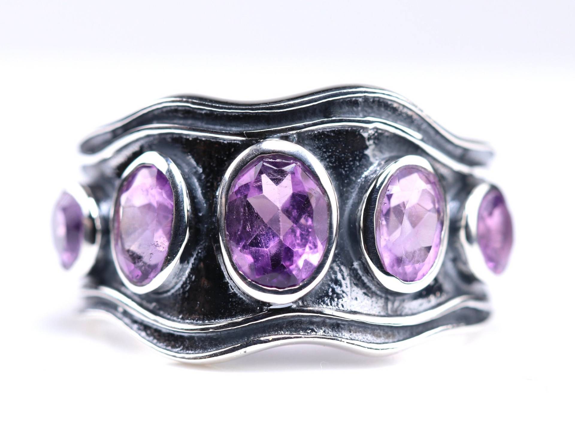 sterling Silber Amethyst Ring - Organisch Geformter Boho Echter Natürlicher Februar Geburtsstein Schmuck sterling Silber Amethyst Ring - Organisch Geformter Boho Echter Natürlicher Februar Geburtsstein Schmuck von ForestCitySilver925