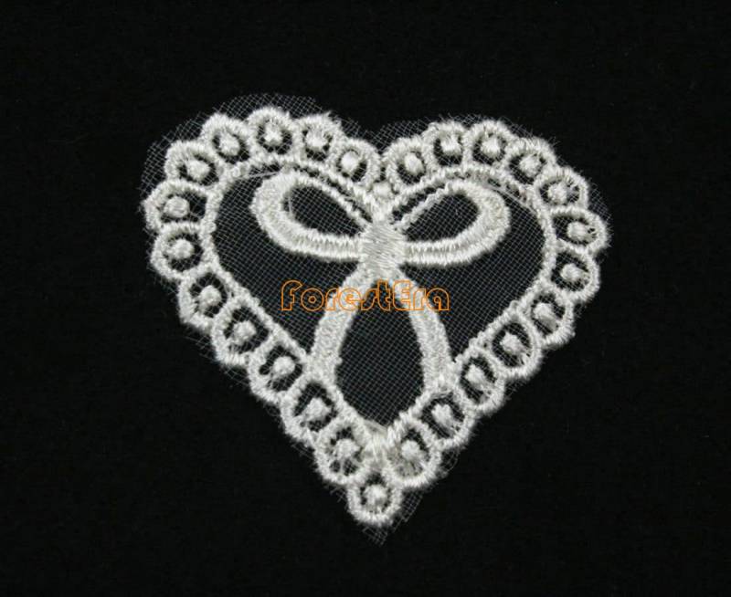 10 Stück Weiße Spitze Applikationen Floral Bestickt Patches Herz 40x40mm | Lace25-25037 10 Stück Weiße Spitze Applikationen Floral Bestickt Patches Herz 40x40mm | Lace25-25037 von ForestEra