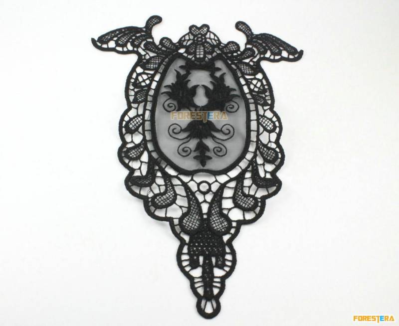 2 Stück Blume Spitze Applikation Schwarz Terylen Bestickt Patch 18x26cm | Lace178 2 Stück Blume Spitze Applikation Schwarz Terylen Bestickt Patch 18x26cm | Lace178 von ForestEra