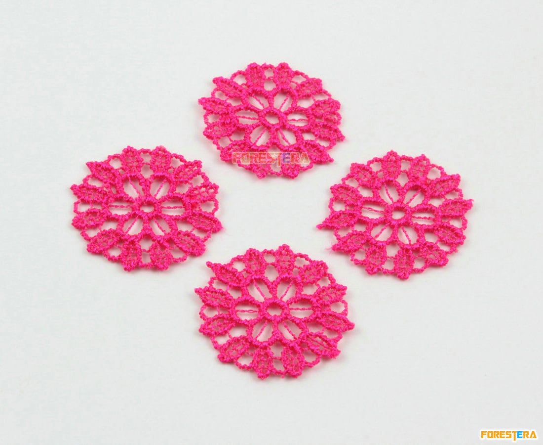 20 Stück Blume Spitze Applikation Rot Terylen Bestickt Patch 2, 2 cm | Lace404 von ForestEra