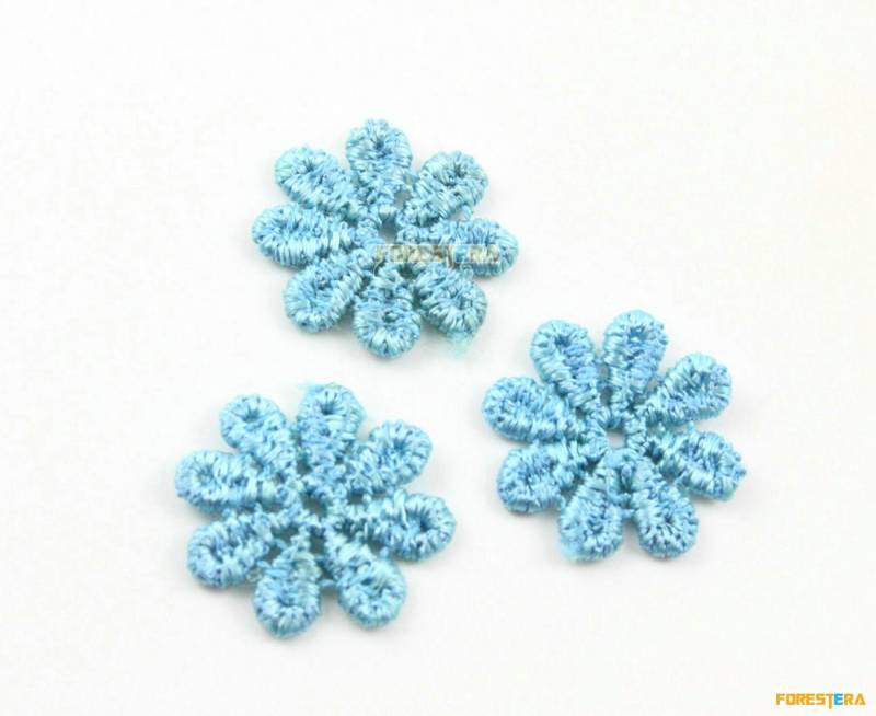 25 Stück Blume Spitze Applikation Blau Terylen Bestickt Patch 1, 7 cm | Lace179 von ForestEra