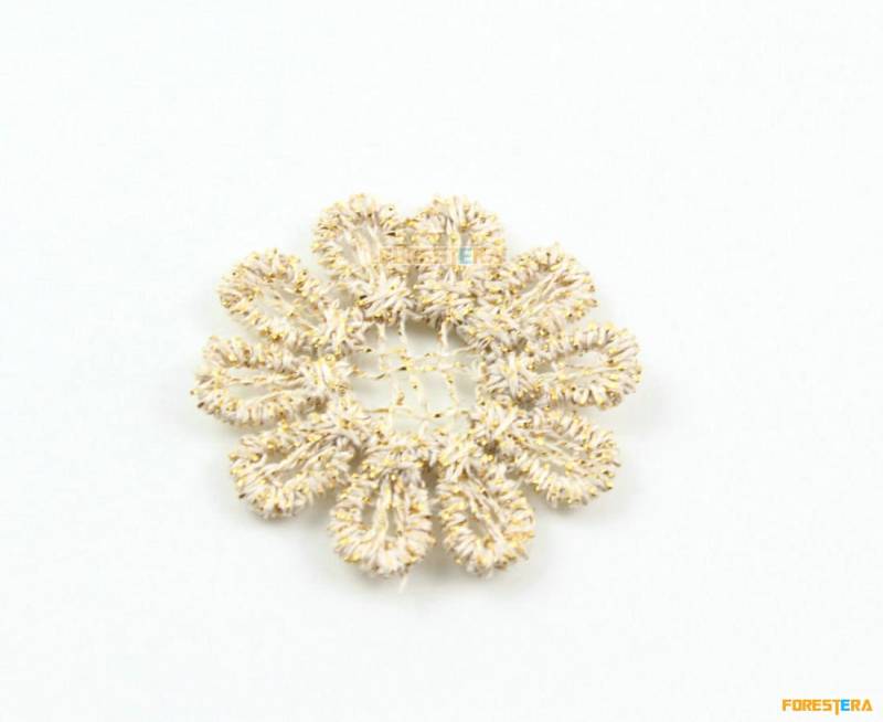 30 Stück Blume Spitze Applikation Gold Baumwolle Bestickt Patch 2cm | Lace175 von ForestEra