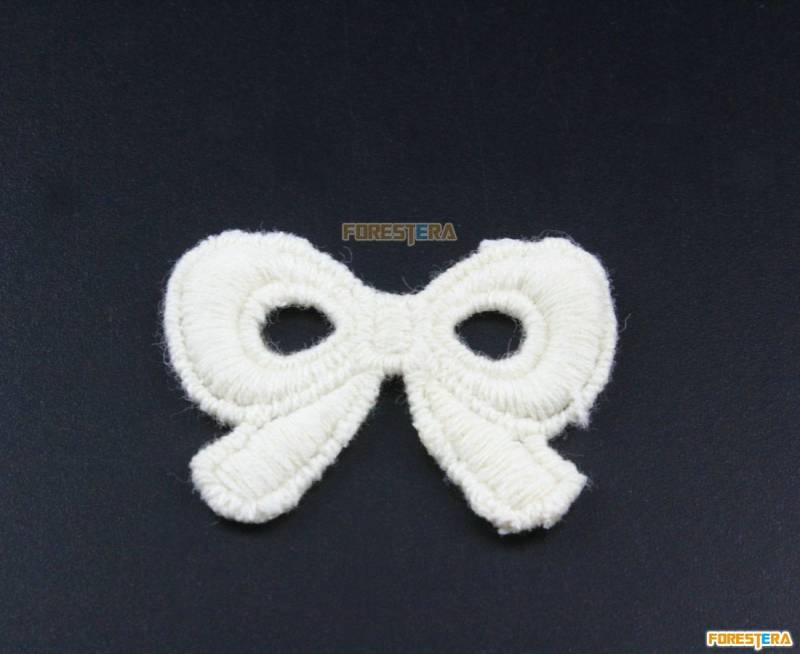 30 Stück Bowknot Lace Applique White Cotton Bestickt Spitze Patch 2x3cm | Lace163 von ForestEra