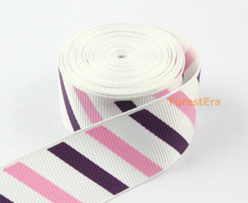 4 Yards 1 Zoll Rosa Und Lila Post Gedruckt Band Haarband Grosgrain | Lwd3 von ForestEra