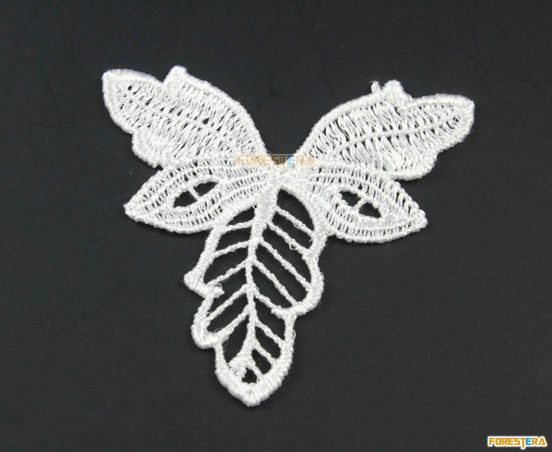 5 Stück Blatt Spitze Applikation Weiß Terylen Bestickt Patch 6x5cm | Lace198 5 Stück Blatt Spitze Applikation Weiß Terylen Bestickt Patch 6x5cm | Lace198 von ForestEra