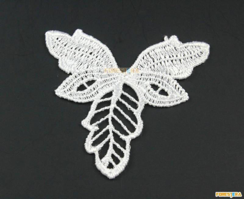 5 Stück Blatt Spitze Applikation Weiß Terylen Bestickt Patch 6x5cm | Lace198 von ForestEra