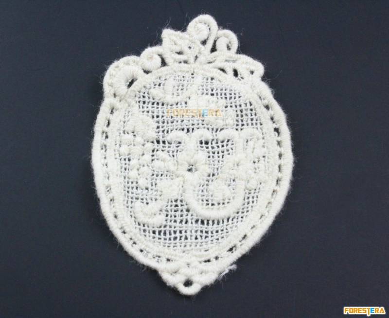 5 Stück Blume Spitze Applikation Beige Baumwolle Bestickt Patch 4, 5 X 7 cm | Lace167 von ForestEra