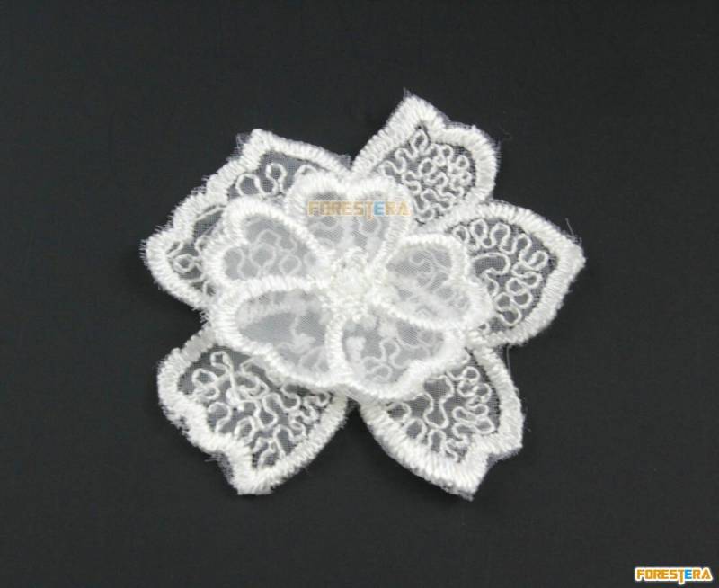 5 Stück Blume Spitze Applikation Weiß Terylen Bestickt Patch 5cm | Lace154 von ForestEra