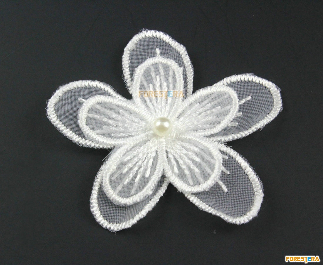 5 Stück Blume Spitze Applikation Weiß Terylen Bestickt Patch 6cm | Lace159 5 Stück Blume Spitze Applikation Weiß Terylen Bestickt Patch 6cm | Lace159 von ForestEra