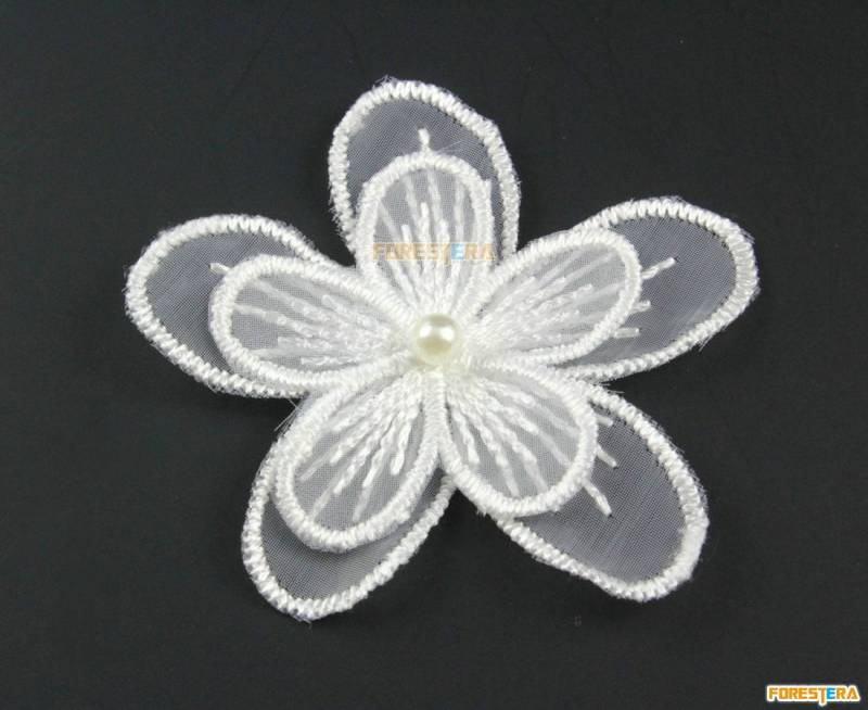 5 Stück Blume Spitze Applikation Weiß Terylen Bestickt Patch 6cm | Lace159 5 Stück Blume Spitze Applikation Weiß Terylen Bestickt Patch 6cm | Lace159 von ForestEra