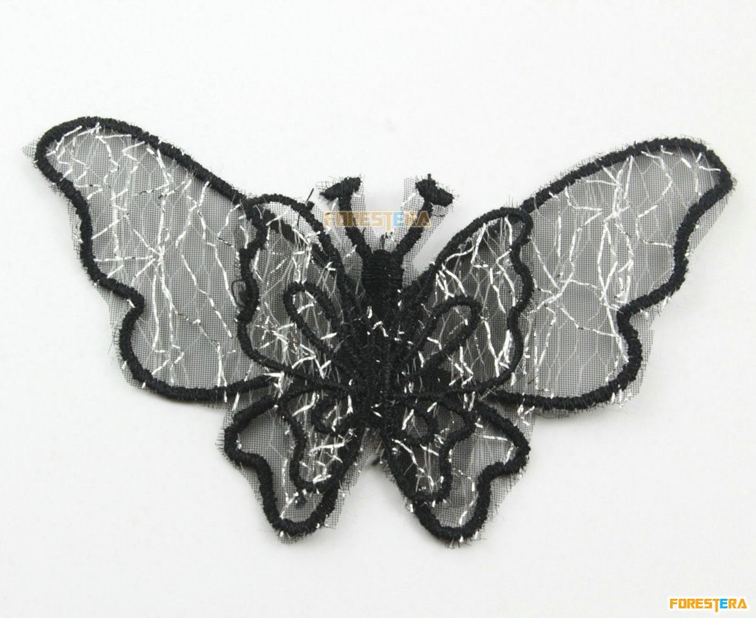 5 Stück Schmetterling Spitze Applikation Schwarz Terylen Bestickt Patch 10x6cm | Lace139 5 Stück Schmetterling Spitze Applikation Schwarz Terylen Bestickt Patch 10x6cm | Lace139 von ForestEra