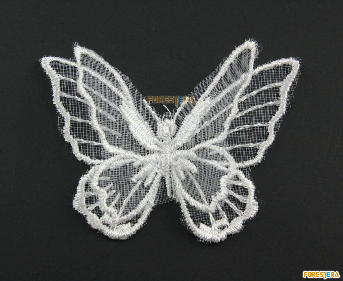 5 Stück Schmetterling Spitze Applikation Weiß Terylen Bestickt Patch 5.5x4.5cm | Lace129 5 Stück Schmetterling Spitze Applikation Weiß Terylen Bestickt Patch 5.5x4.5cm | Lace129 von ForestEra