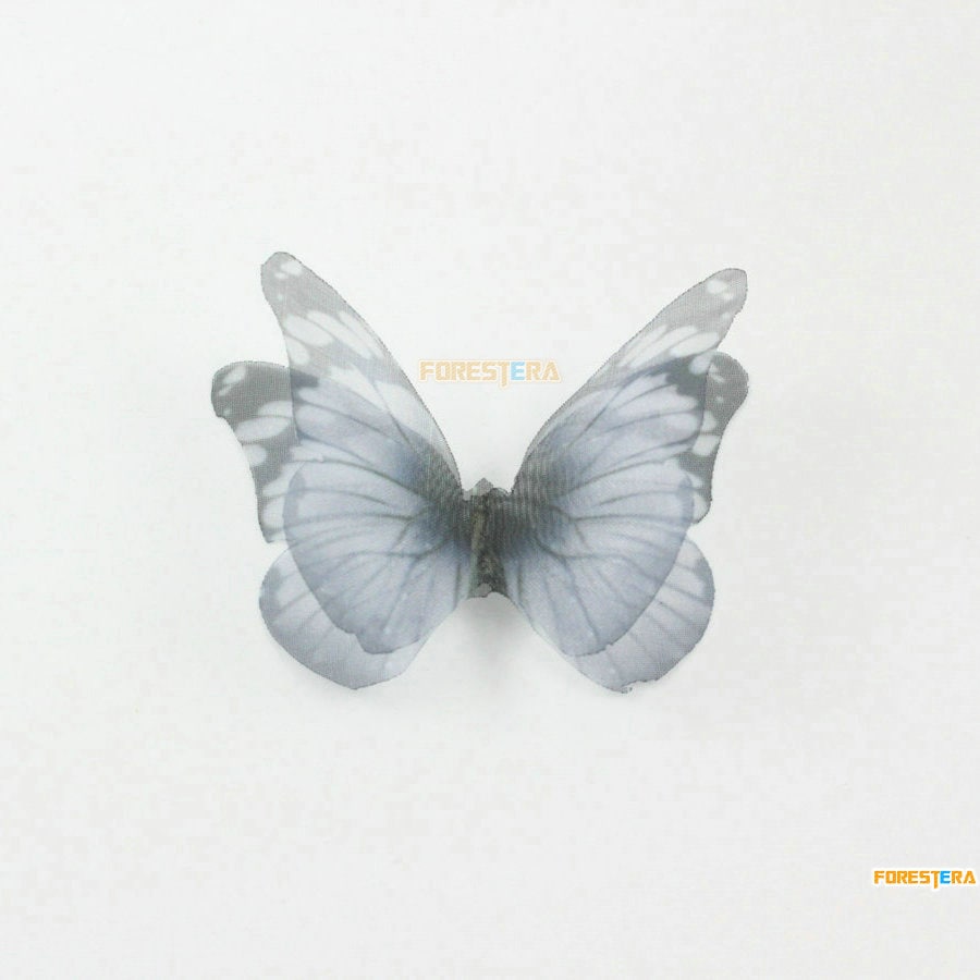 5 Stück Schmetterling Spitze Aufnäher Grau Blau Terylene Gestickte 4.5x3.5 cm | Lace574 von ForestEra