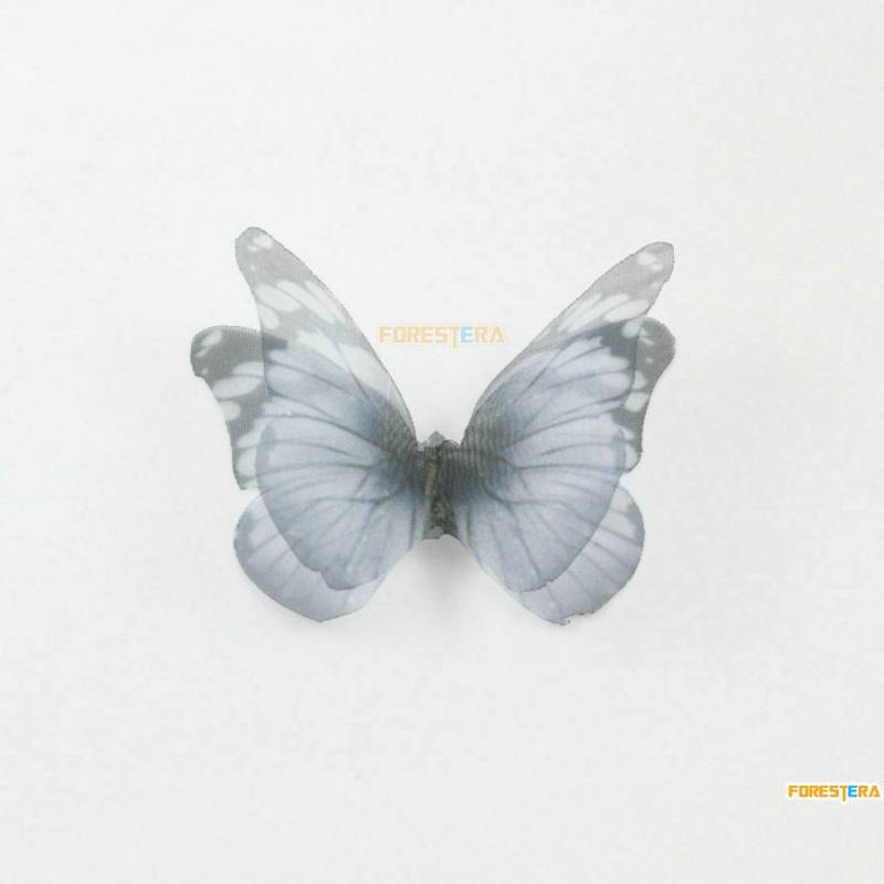 5 Stück Schmetterling Spitze Aufnäher Grau Blau Terylene Gestickte 4.5x3.5 cm | Lace574 von ForestEra