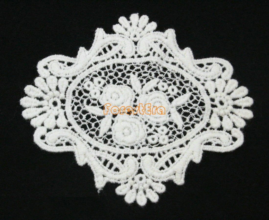 5 Stück Weiße Spitze Applikationen Floral Bestickt Patches Blumen 88x78mm | Lace19-25051 5 Stück Weiße Spitze Applikationen Floral Bestickt Patches Blumen 88x78mm | Lace19-25051 von ForestEra