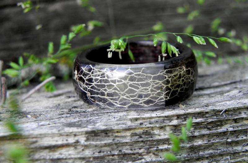 Naturwald Ring, Pflanzen Holzring, Harz-Holzring, Bentwood Männerring, Frauen Ehering, Holz Moos-Holzschmuck, Wald von ForestForYou