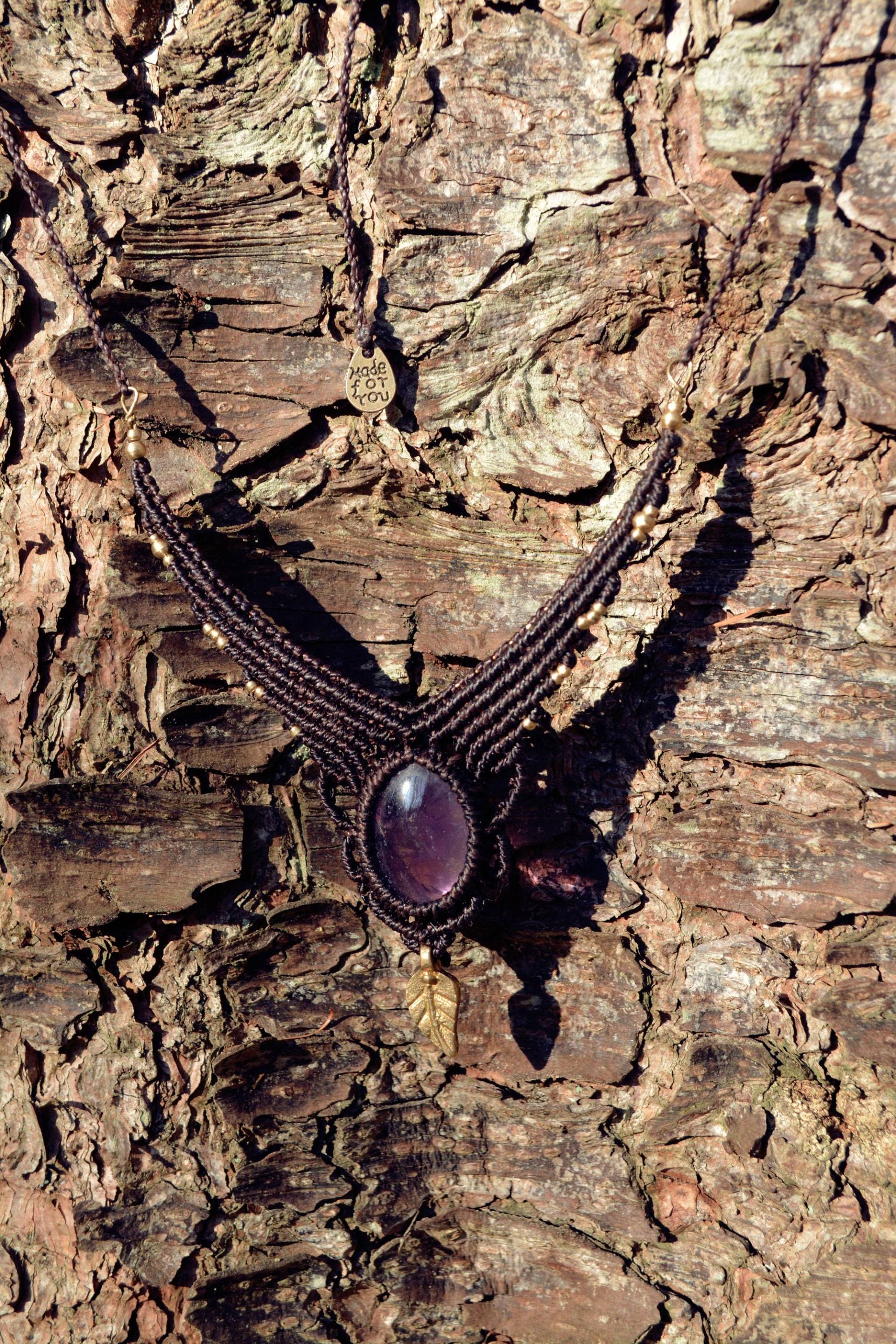 Makramee Kette Amethyst Makramee Kette Amethyst von ForestGiftMakramee