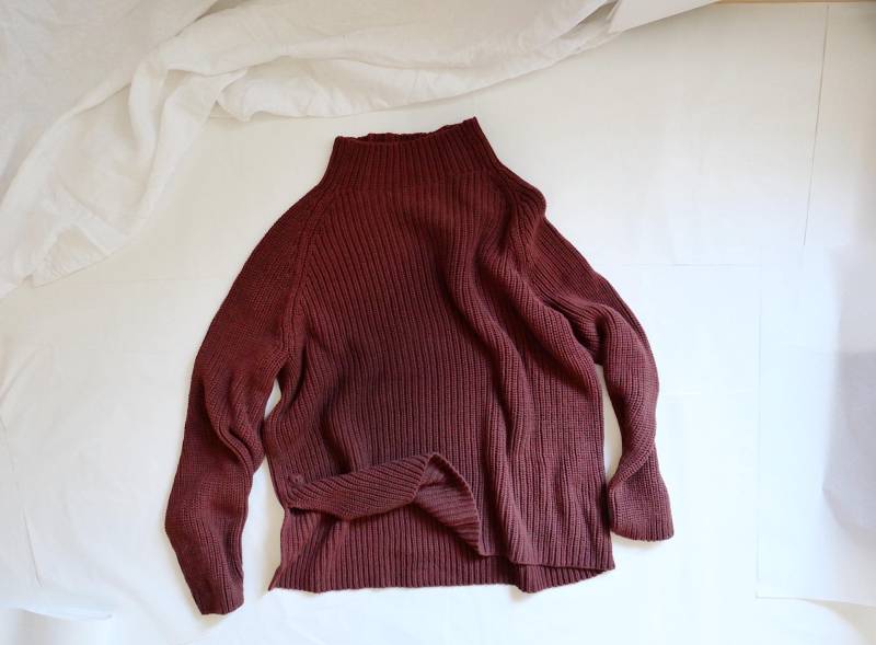 Dicker Woll-Merin-Pullover, Stehkragenpullover, Locker Sitzender Wollpullover, Gestrickter Wollpullover Mit Daumenlöchern, Warmer Pullover von ForestKnitsCZ