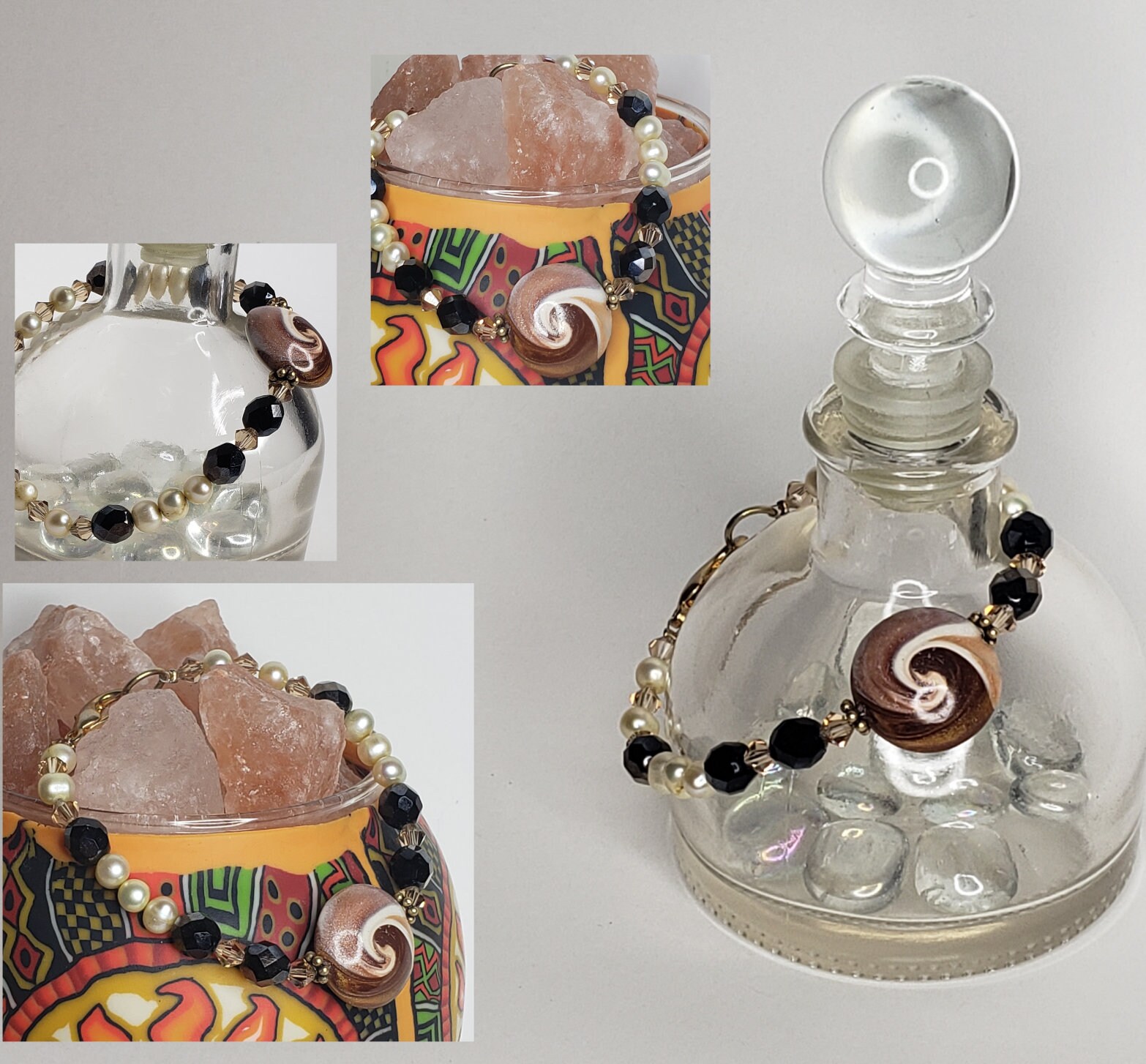 Coffee Delight Armband Handgefertigt Fimo Süßwasserperlen Swarovski Kristalle 20 cm Coffee Delight Armband Handgefertigt Fimo Süßwasserperlen Swarovski Kristalle 20 cm von ForestMuseDesigns