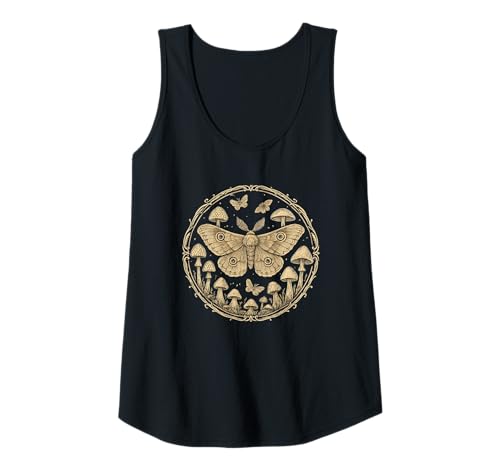 Damen Forestcore Witchy Motte Mushroom Art Cute Mystical Woodland Tank Top von Forestcore Fairycore Butterflies Aesthetic Nature