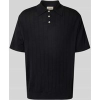 Forét Poloshirt mit gerippten Abschlüssen Modell 'ASTERN' in Black, Größe S von Forét