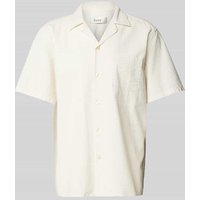 Forét Regular Fit Freizeithemd mit 1/2-Arm Modell 'HUSH SEERSUCKER' in Offwhite, Größe M von Forét
