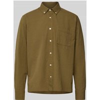 Forét Regular Fit Freizeithemd mit Brusttasche Modell 'HORNET' in Khaki, Größe S von Forét