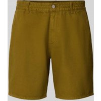 Forét Regular Fit Shorts mit elastischem Bund Modell 'CLAY' in Oliv, Größe L von Forét