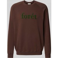 Forét Sweatshirt mit Label-Applikation Modell 'SPRUCE' in Mittelbraun, Größe M von Forét