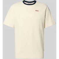 Forét T-Shirt aus Escorial Wolle mit Logo-Stitching Modell 'RAY' in Offwhite, Größe M von Forét